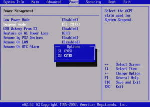 Adjusting the BIOS Sleep State