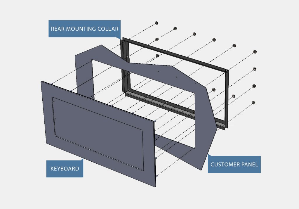 Flat Panel Mount Keyboard Mounting Diagram